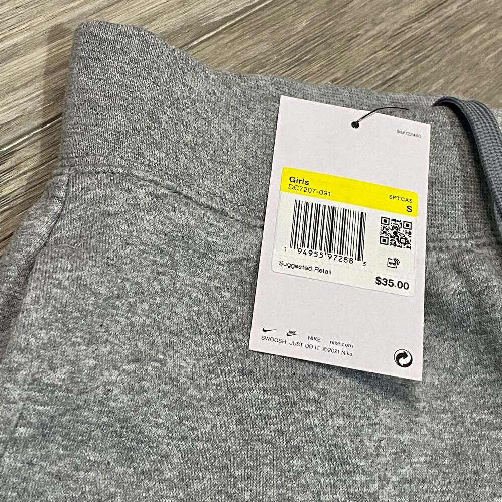 Nike Girls Sportswear Club Fleece Jogger Pants Gray Small - Picture 3 of 5